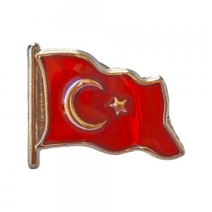 Türk Bayrağı Mineli Yaka Rozeti (İğneli) Türk Bayrağı Mineli Yaka Rozeti (İğneli)